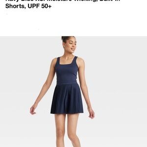 Target Navy Blue Pleated Active Dress
